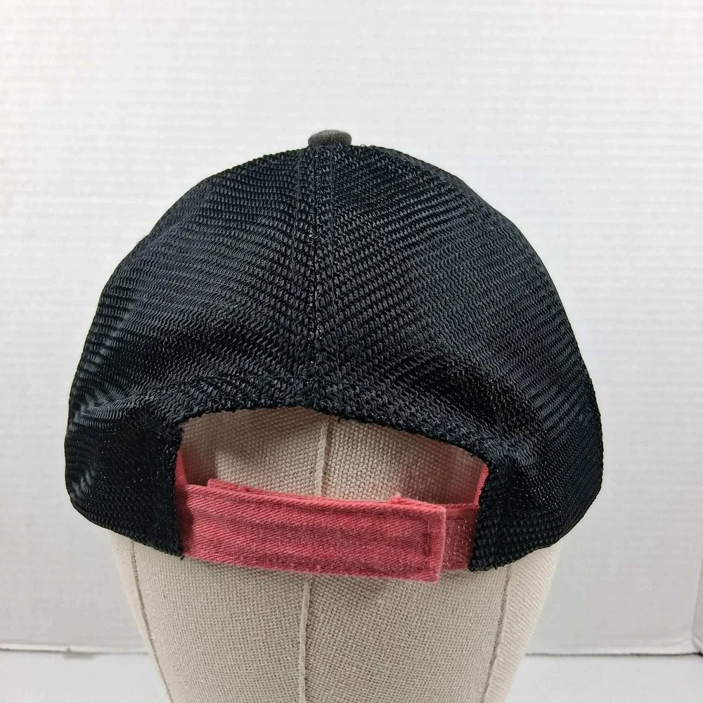 Ron Jon Surf Shop Trucker Hat Red Black Grey Distressed Patch Mesh Snapback OSFM